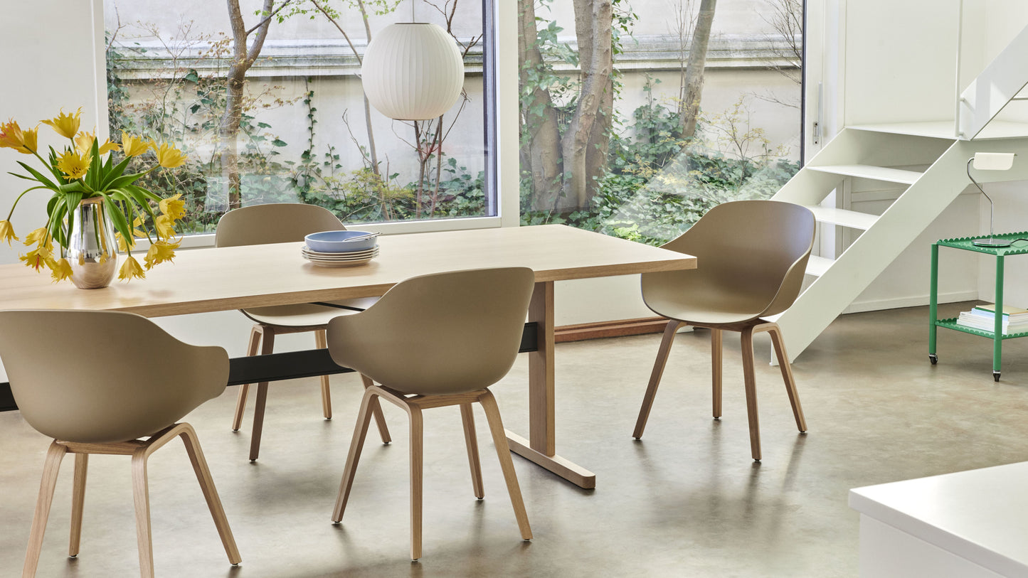 HAY About a Chair AAC 222 eetkamerstoel zwart eiken Fall Green 2.0 + vilt