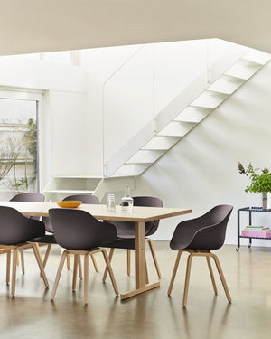 HAY About a Chair AAC 222 eetkamerstoel zwart eiken Fall Green 2.0 + vilt