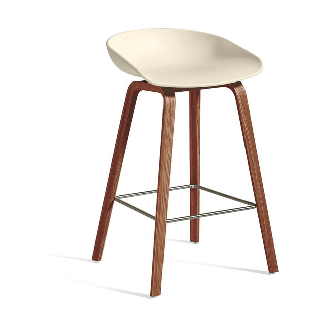 HAY About a Stool AAS 32 barkruk H65 walnoot Melange Cream 2.0 - HAY About a Stool AAS 32 barkruk H65 walnoot Melange Cream 2.0