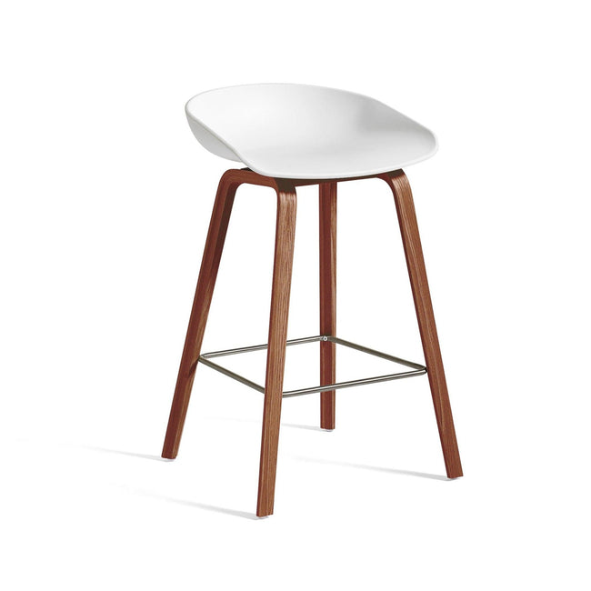 HAY About a Stool AAS 32 barkruk H65 walnoot White 2.0 - HAY About a Stool AAS 32 barkruk H65 walnoot White 2.0