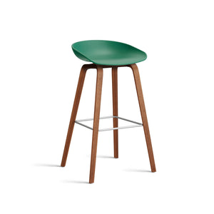 HAY About a Stool AAS 32 barkruk H75 walnoot Teal Green 2.0