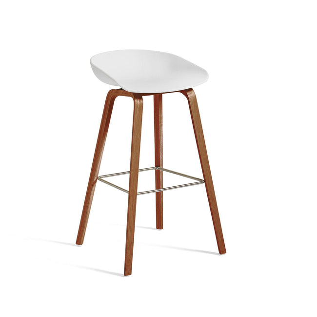 HAY About a Stool AAS 32 barkruk H75 walnoot White 2.0 - HAY About a Stool AAS 32 barkruk H75 walnoot White 2.0