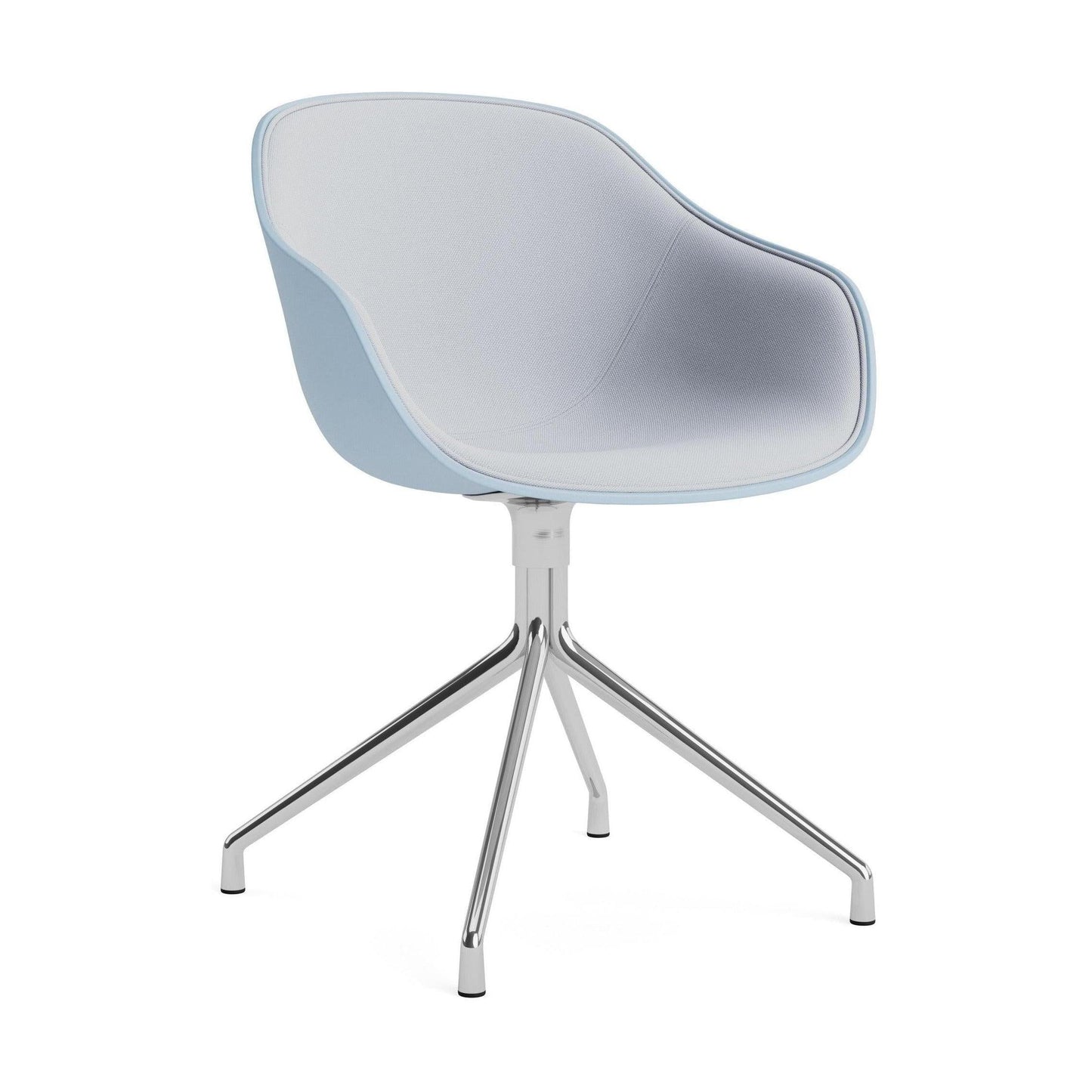 HAY About a Chair AAC 220 eetkamerstoel Slate Blue 2.0 gestoffeerd swivel chroom