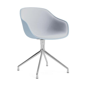 HAY About a Chair AAC 220 eetkamerstoel Slate Blue 2.0 gestoffeerd swivel chroom