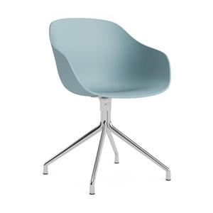 HAY About a Chair AAC 220 eetkamerstoel Dusty Blue 2.0 swivel chroom