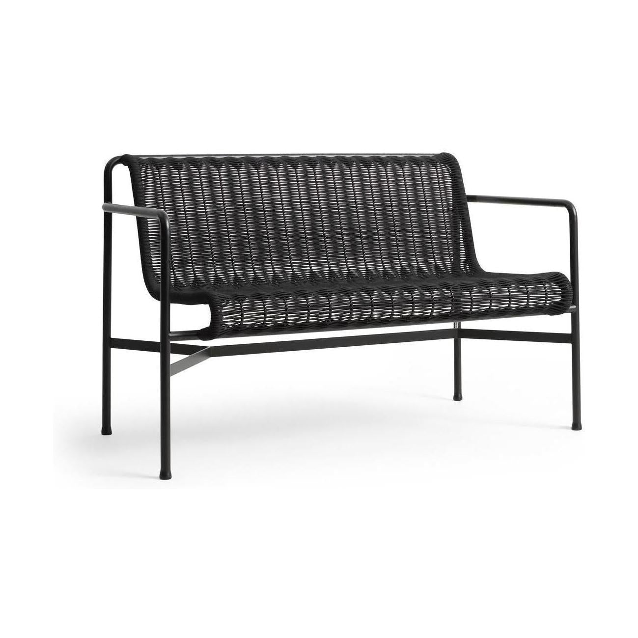 HAY Palissade Cord tuinbank met armleuning Anthracite