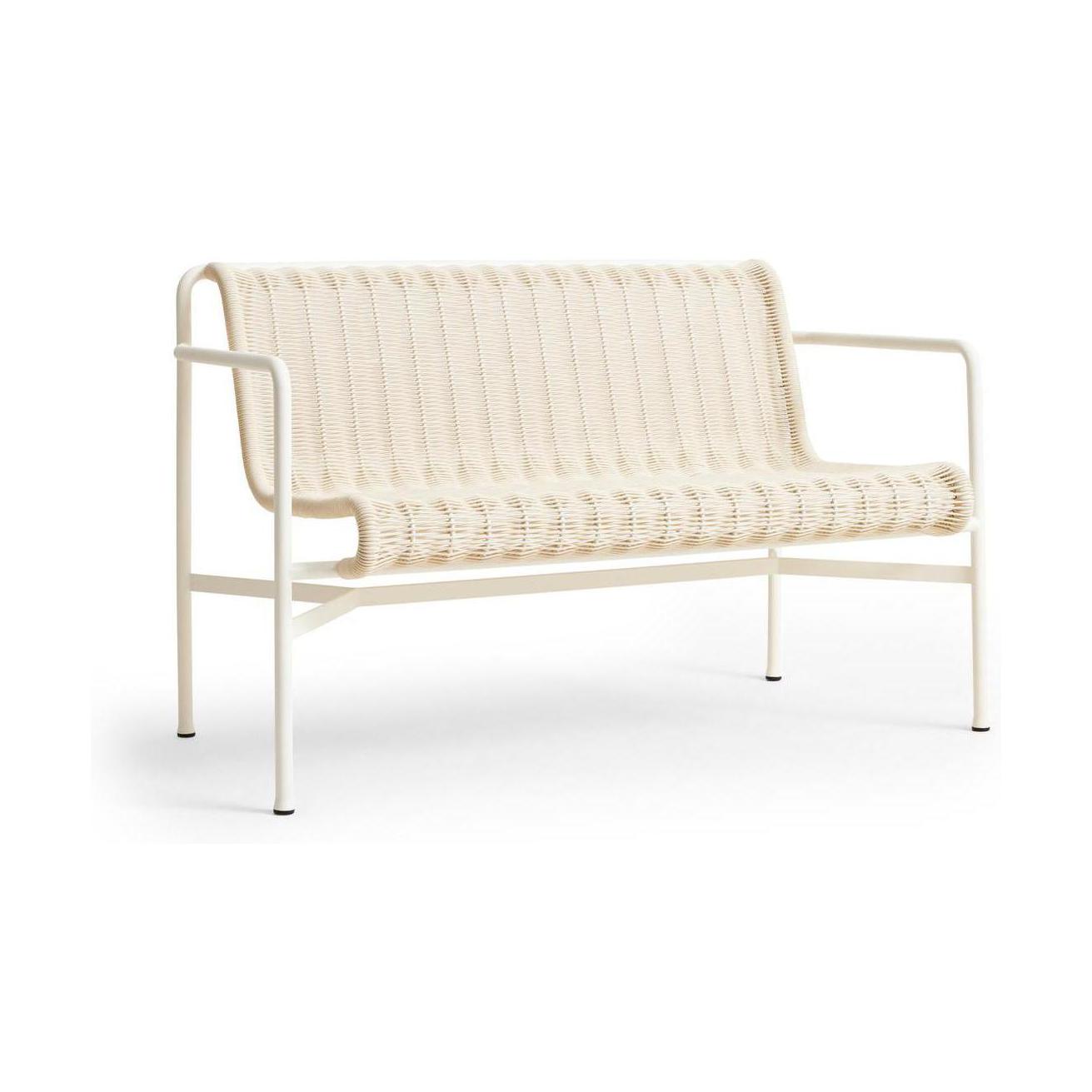 HAY Palissade Cord tuinbank met armleuning Cream White