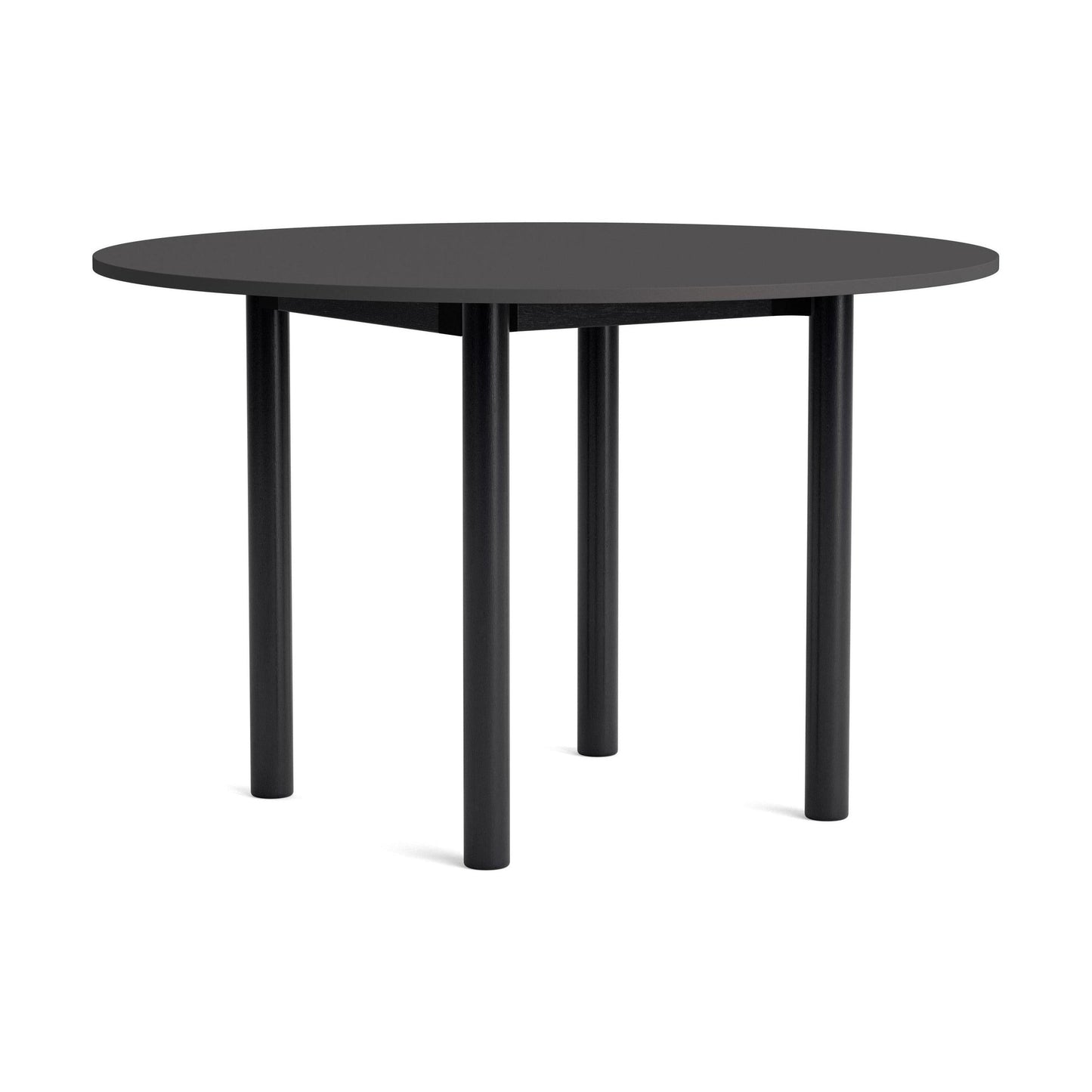 HAY Annex Round eettafel Ø120 cm Dark Grey linoleum/zwart eiken