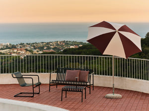 HAY Terrazza Hexagon parasol Off-White / Burgundy