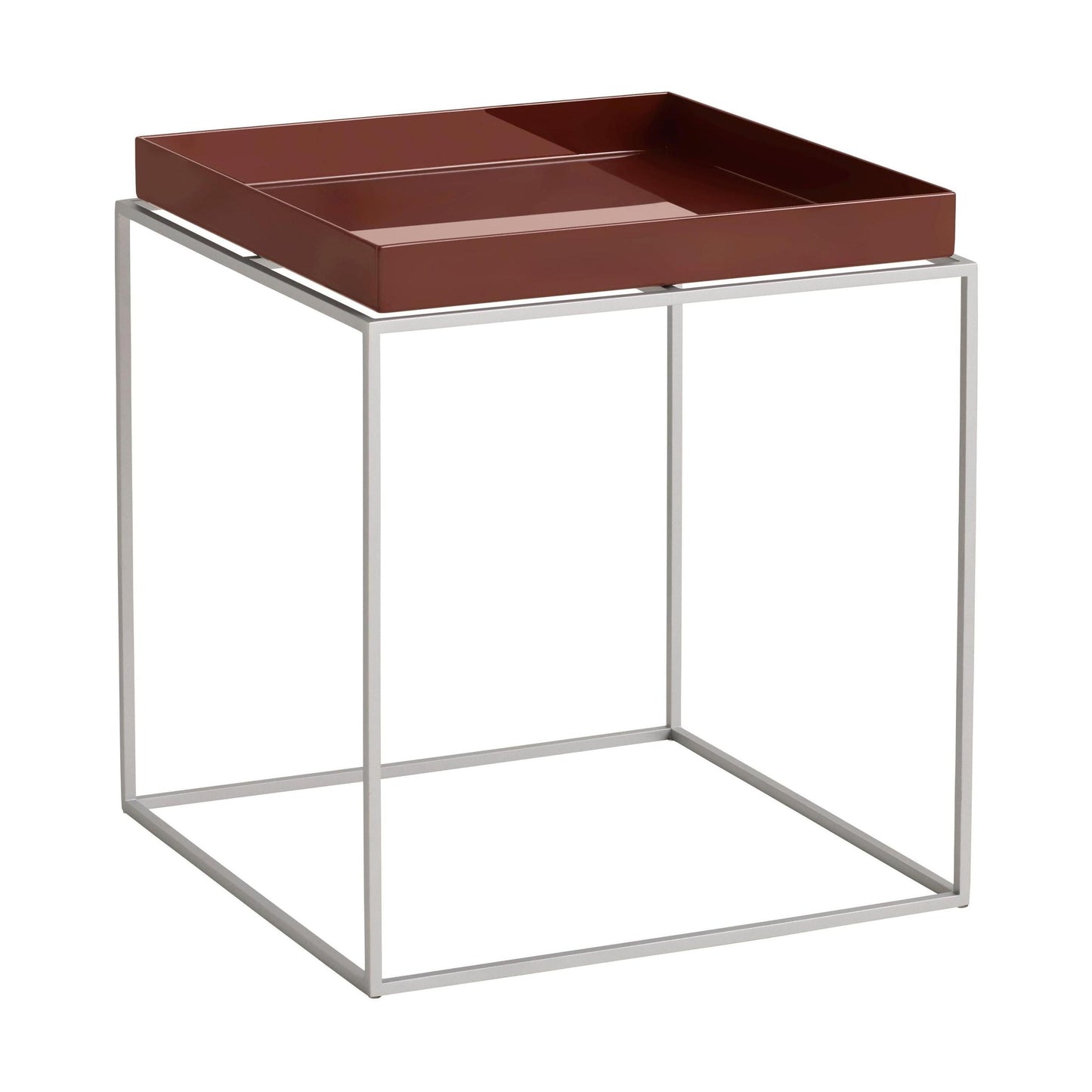 HAY Tray Medium bijzettafel 40x40 cm Chocolate / Silver