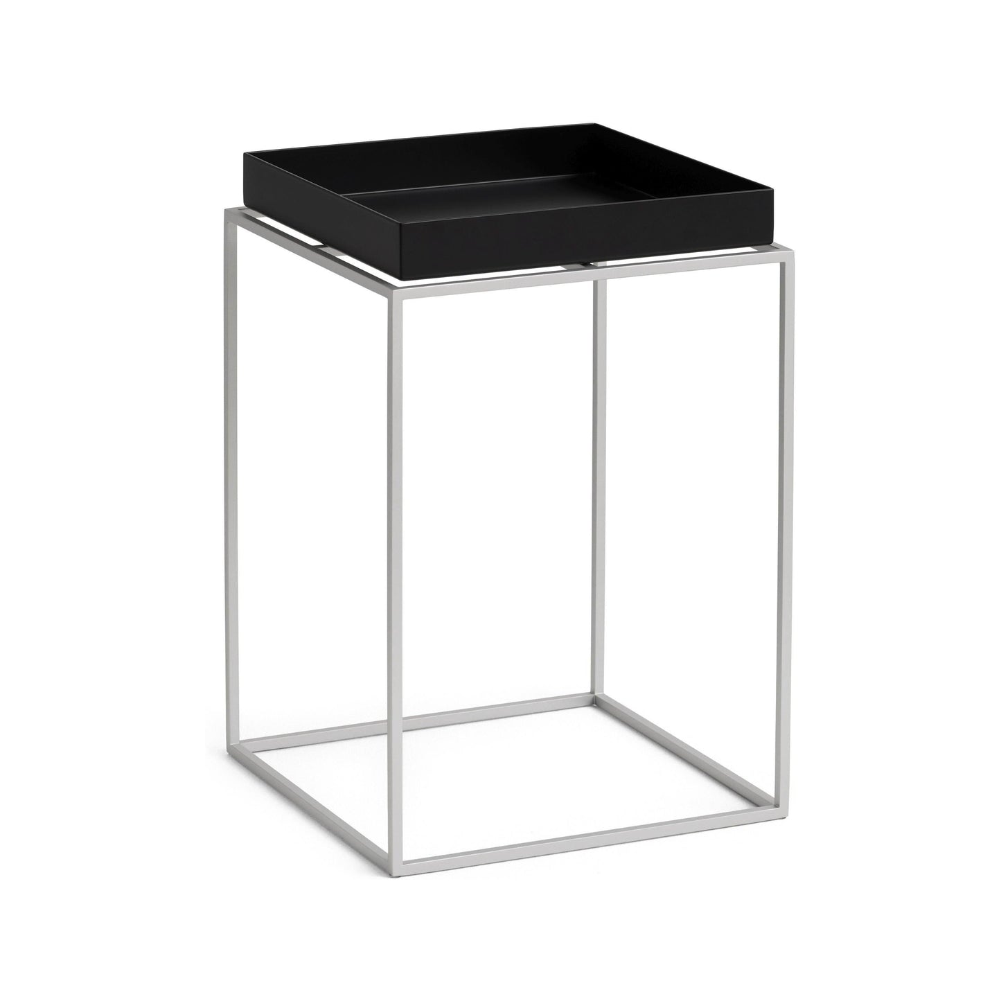 HAY Tray Small High bijzettafel 30x30 cm Black / Silver
