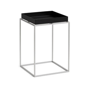 HAY Tray Small High bijzettafel 30x30 cm Black / Silver