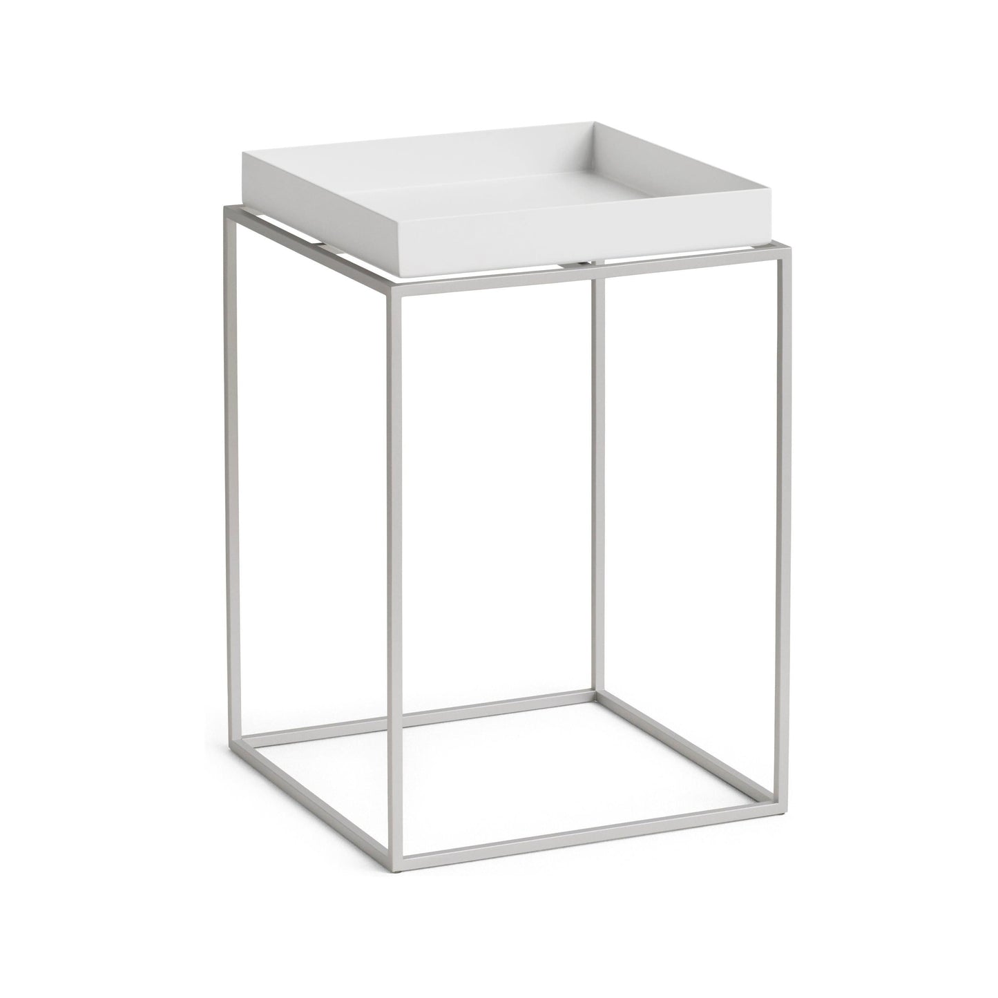 HAY Tray Small High bijzettafel 30x30 cm White / Silver