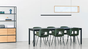 HAY Annex Flush eettafel 200x80 cm gelakt eiken/Barn Red