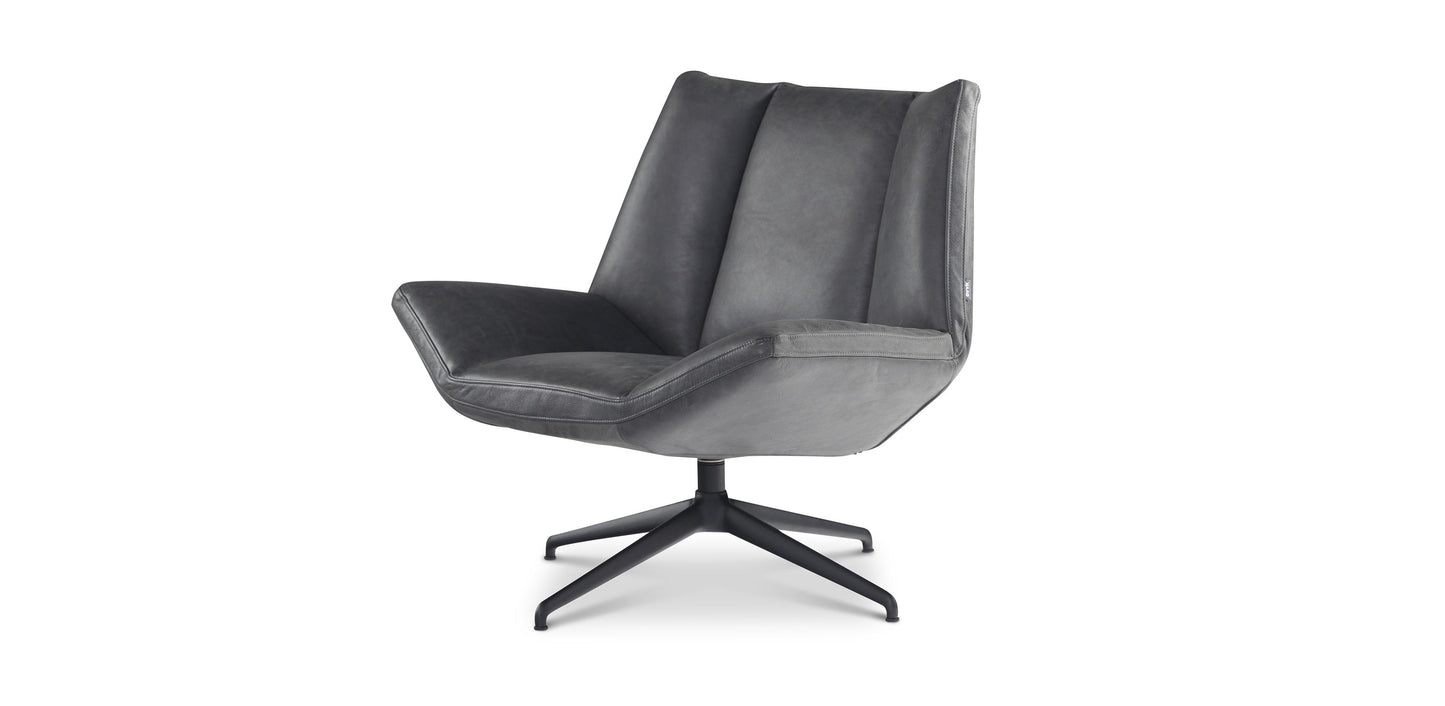 Dyyk Aiden fauteuil hoog vintage leder grey