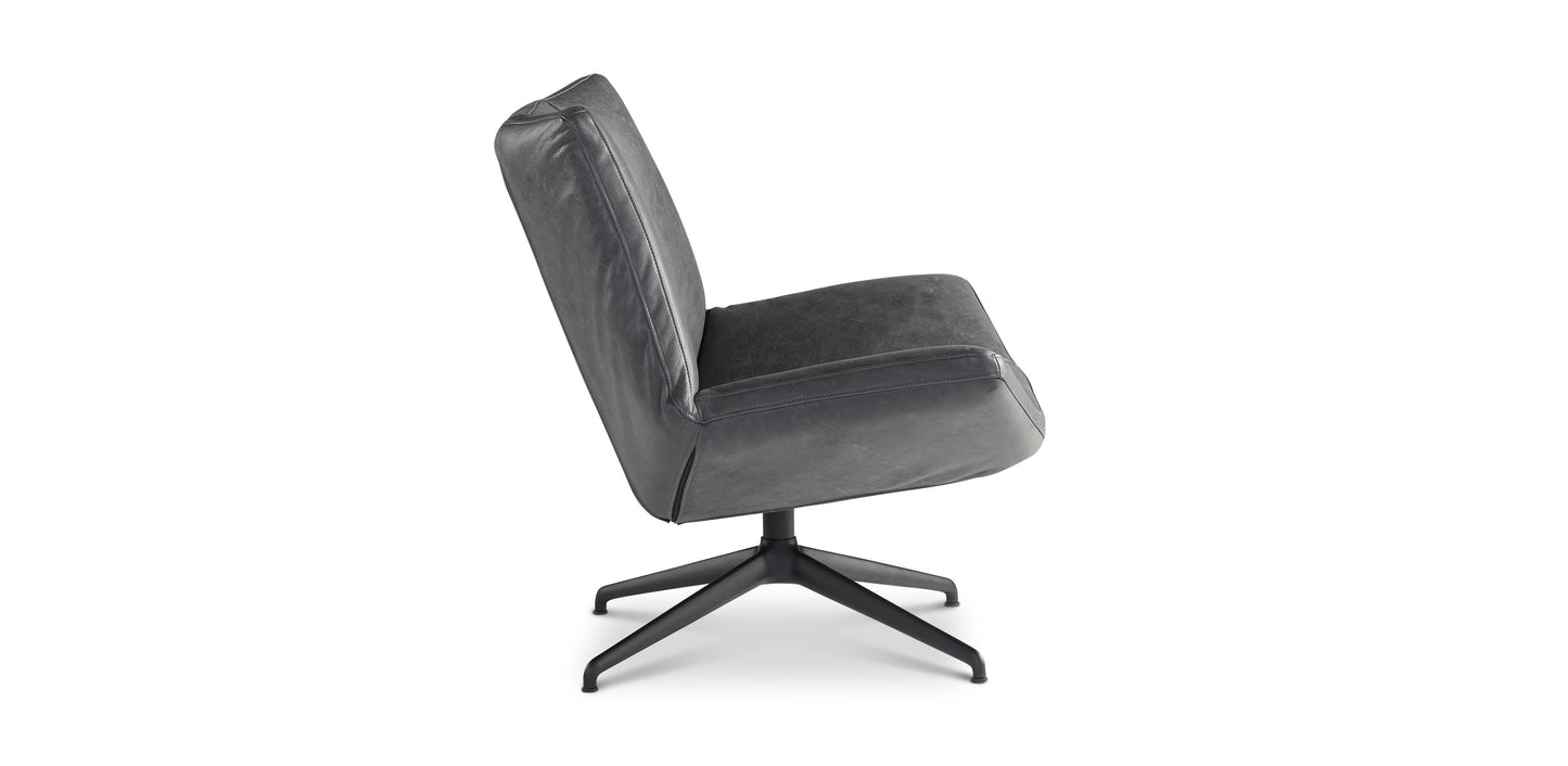 Dyyk Aiden fauteuil hoog vintage leder grey