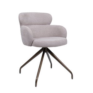 HelloChair HC22 Akin eetkamerstoel Beach Beige spinpoot anodic brown