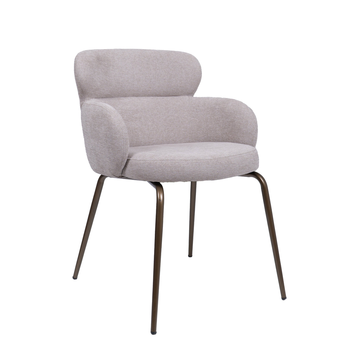 HelloChair HC22 Akin eetkamerstoel Beach Beige vierpoot anodic brown