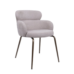 HelloChair HC22 Akin eetkamerstoel Beach Beige vierpoot anodic brown