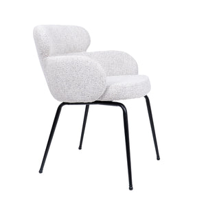 HelloChair HC22 Akin eetkamerstoel Milan Greige vierpoot zwart