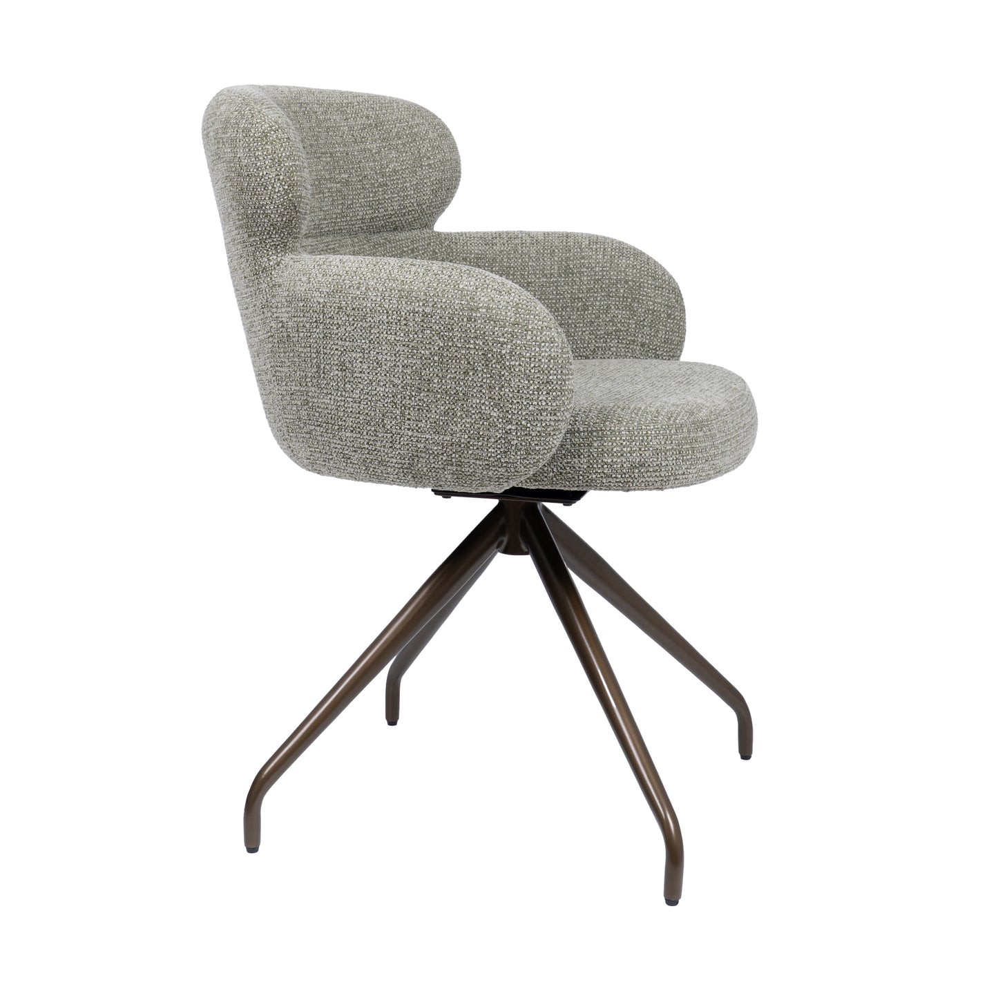 HelloChair HC22 Akin eetkamerstoel Milan Leaf spinpoot anodic brown