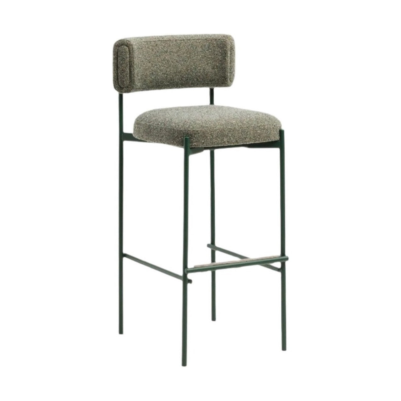 Midj Amelie M TS barkruk H75 Main Line Flax Light Grey onderstel groen