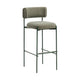 Midj Amelie M TS barkruk H75 Main Line Flax Light Grey onderstel groen