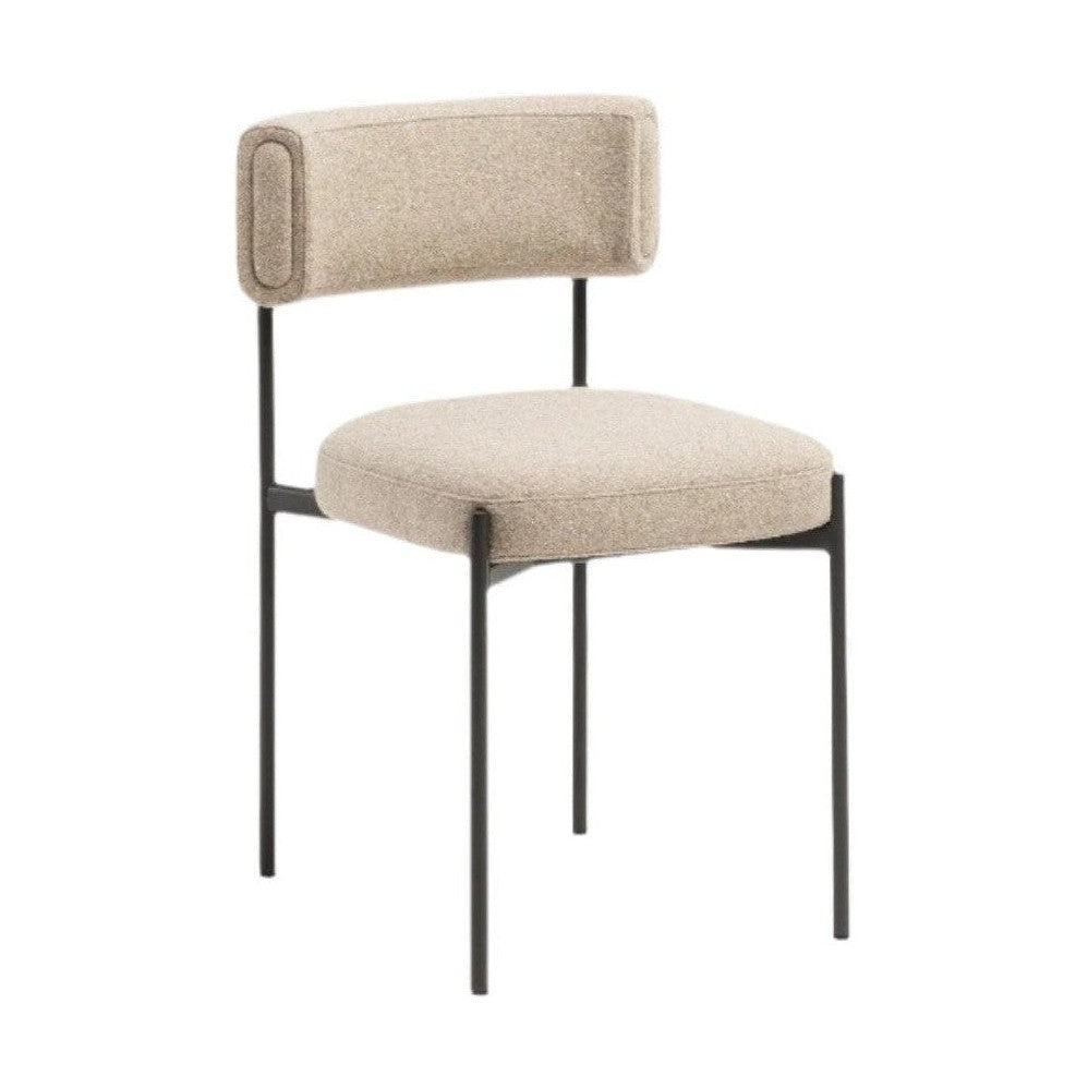 Midj Amelie S M TS eetkamerstoel Manhattan Beige onderstel graphite