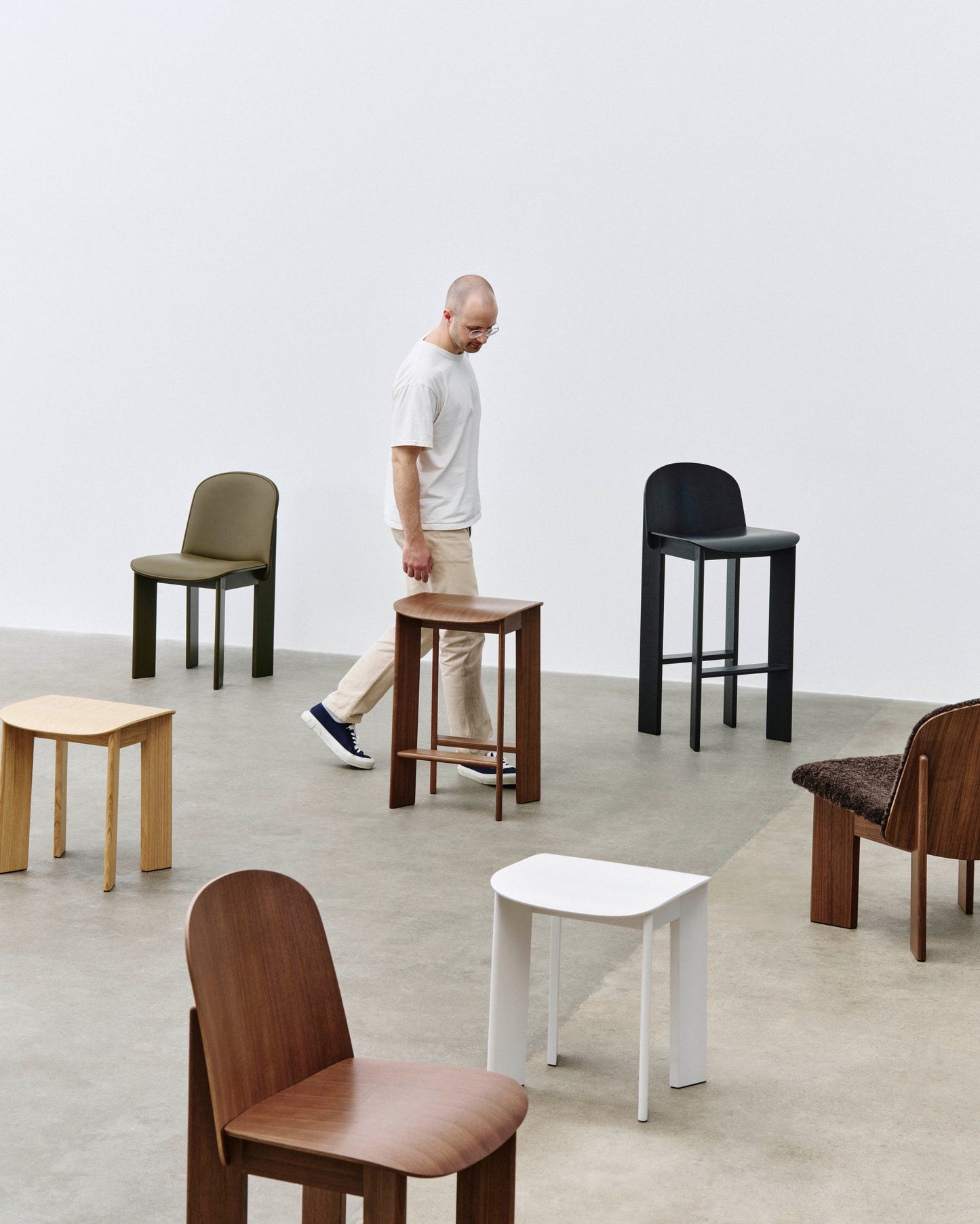 HAY Chisel 65 eetkamerstoel Linara 216/gelakt notenhout