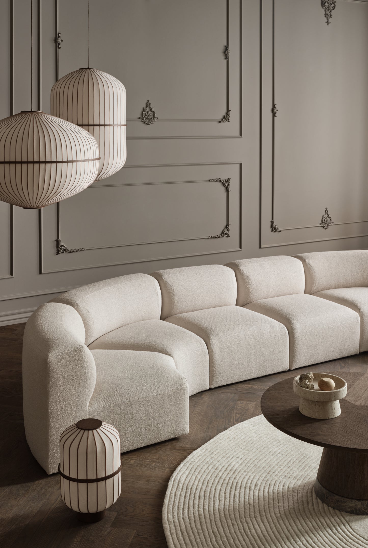 Bolia Piro salontafel hoog Ø90 cm geolied eiken travertine