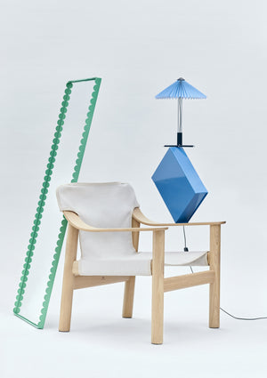 HAY Matin 300 tafellamp Placid Blue/Mirror