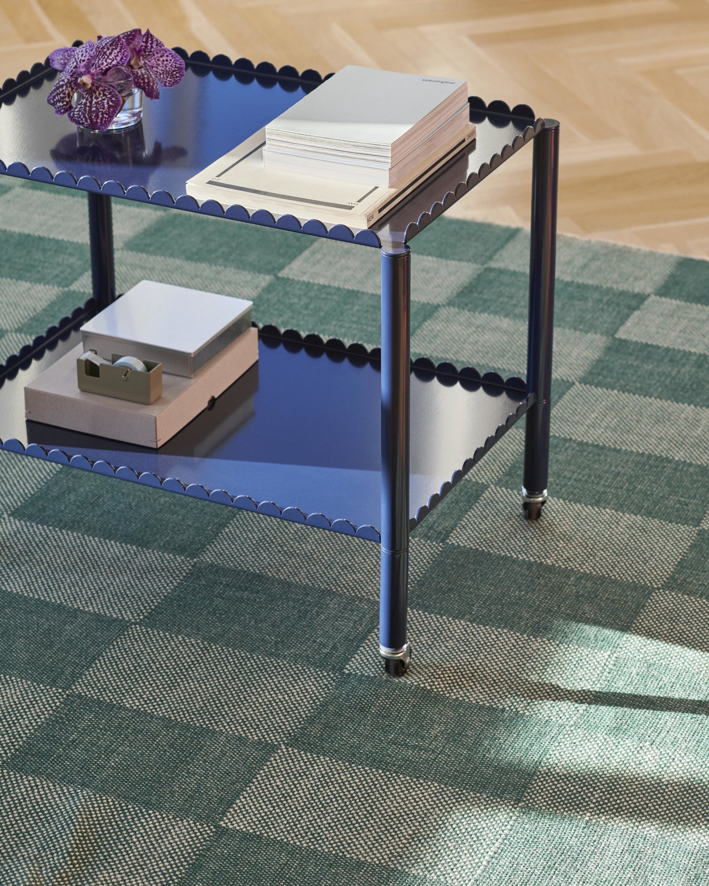 HAY Arcs Low trolley Steel Blue