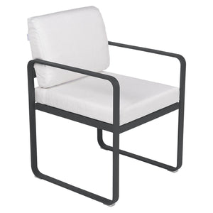 Fermob Bellevie dining armchair tuinstoel Anthracite - Off-White