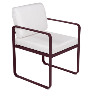 Fermob Bellevie dining armchair tuinstoel Black cherry - Off-White