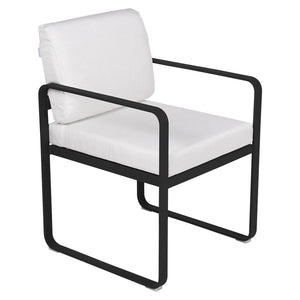 Fermob Bellevie dining armchair tuinstoel Liquorice - Off-White