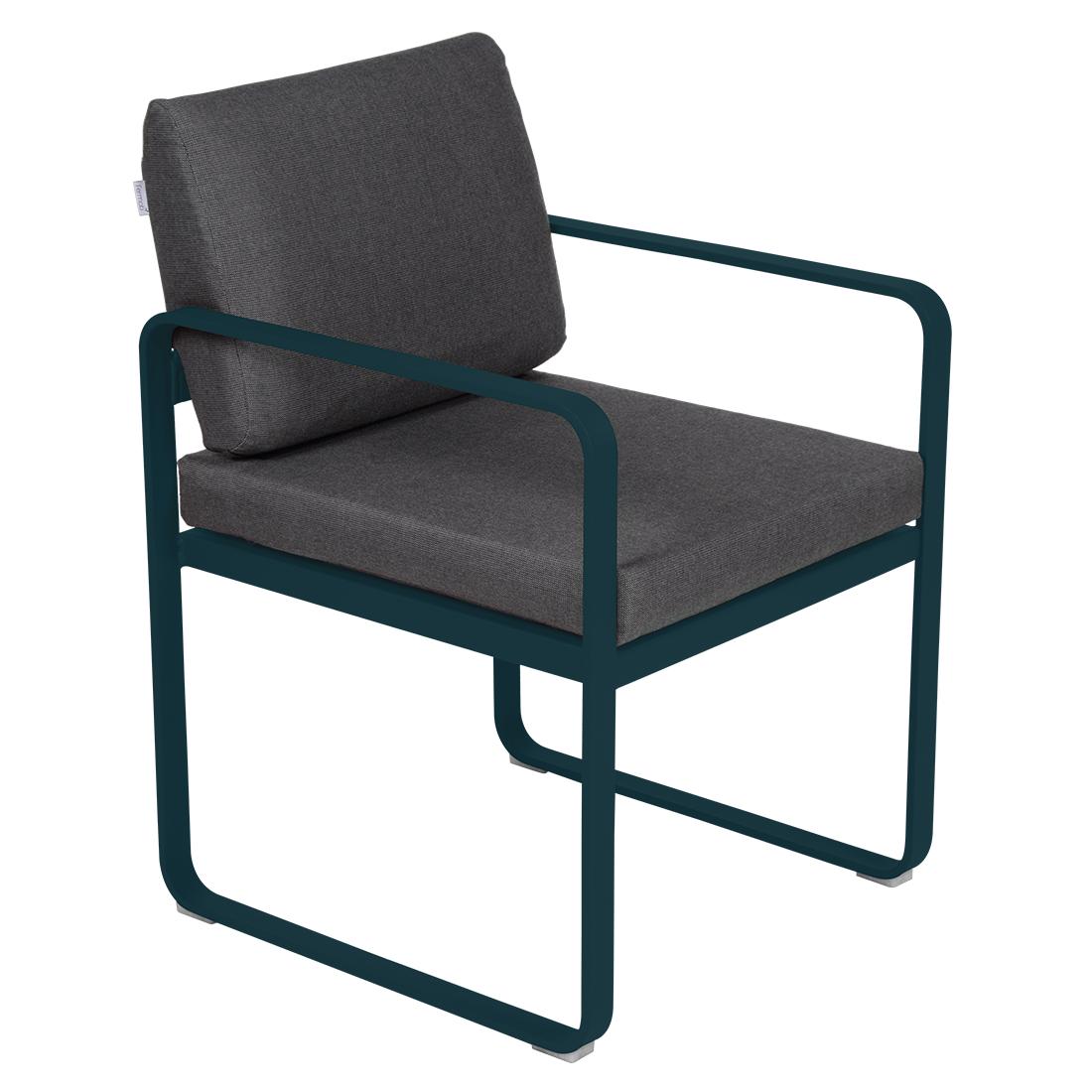 Fermob Bellevie dining armchair tuinstoel Acapulco blue - Graphite