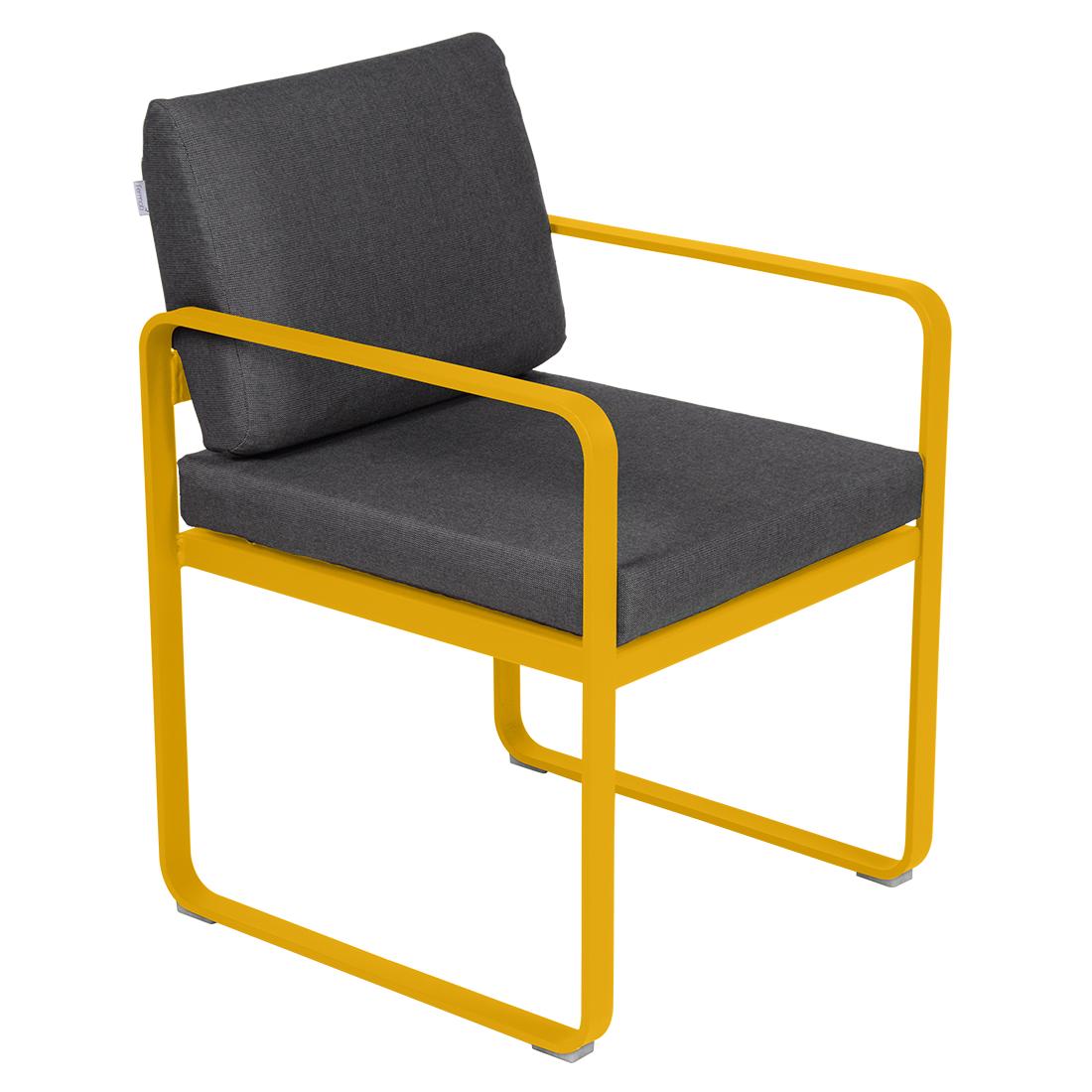 Fermob Bellevie dining armchair tuinstoel Honey - Graphite