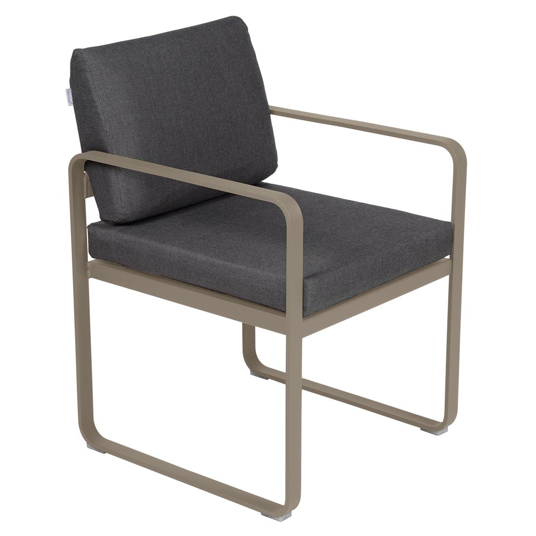 Fermob Bellevie dining armchair tuinstoel Nutmeg - Graphite