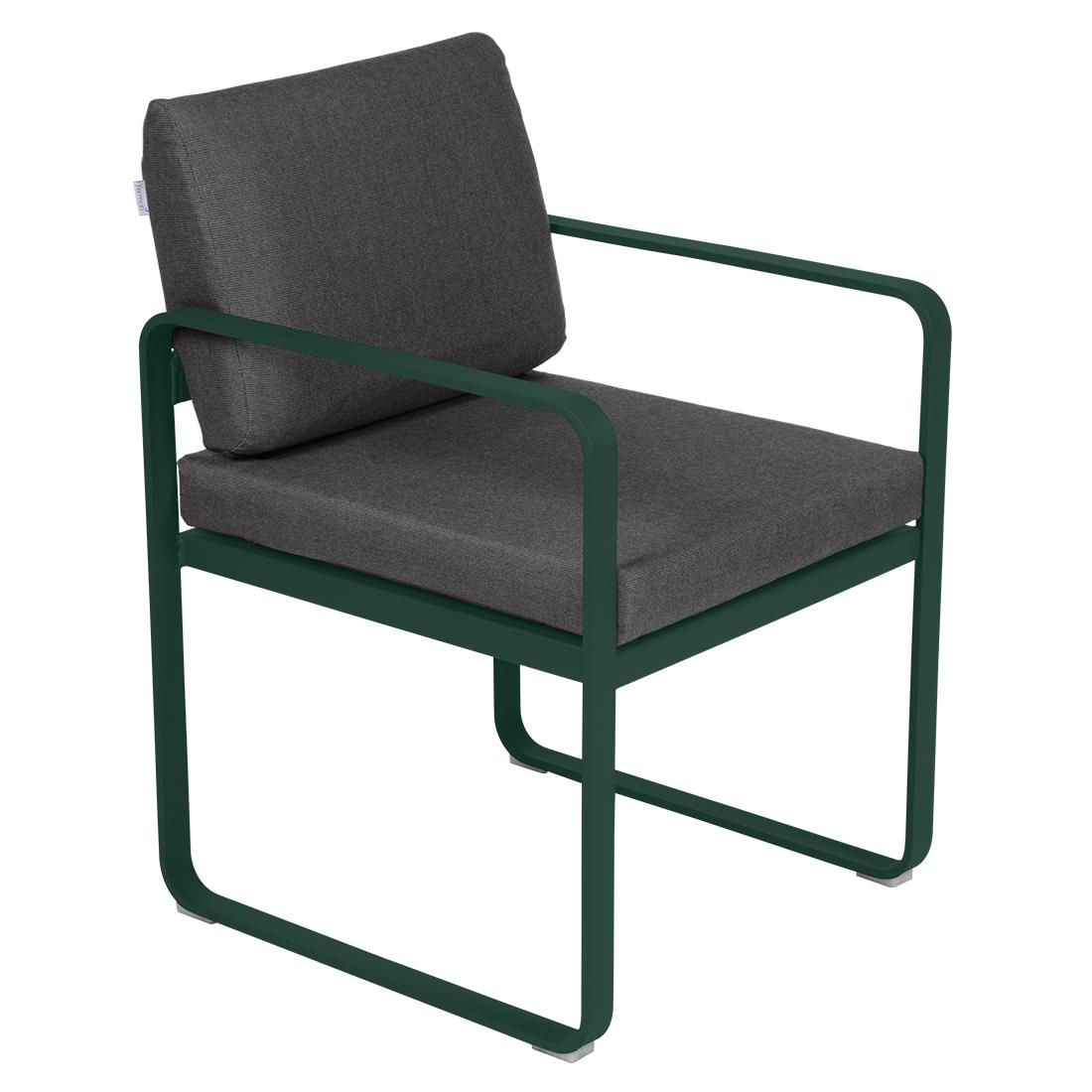 Fermob Bellevie dining armchair tuinstoel Cedar green - Graphite