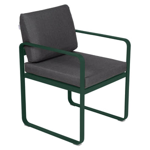 Fermob Bellevie dining armchair tuinstoel Cedar green - Graphite