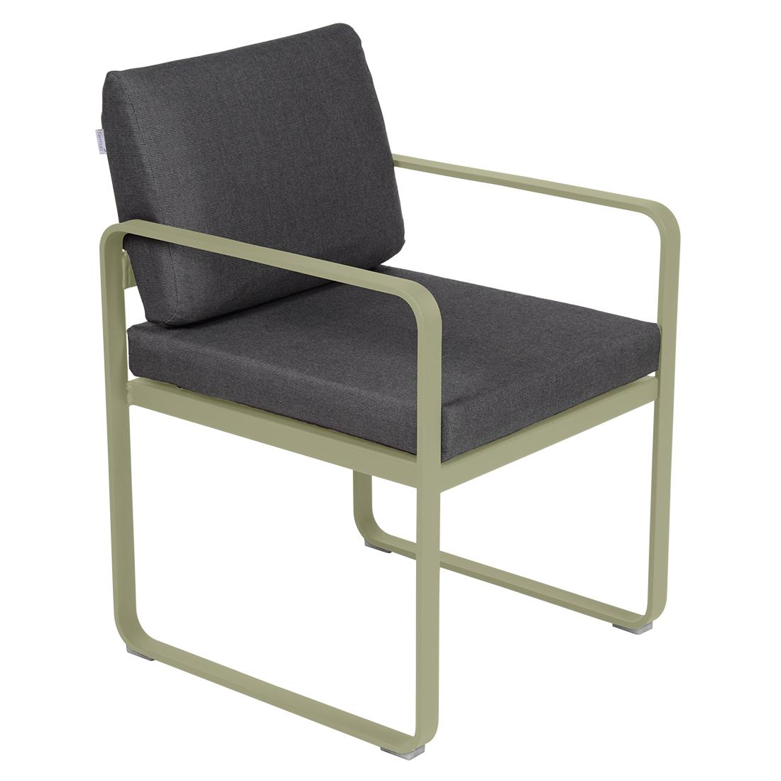 Fermob Bellevie dining armchair tuinstoel Willow green - Graphite