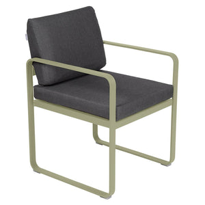 Fermob Bellevie dining armchair tuinstoel Willow green - Graphite