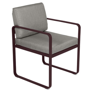 Fermob Bellevie dining armchair tuinstoel Black cherry - Grey taupe