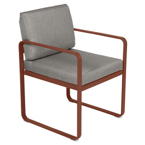 Fermob Bellevie dining armchair tuinstoel Red ochre - Grey taupe