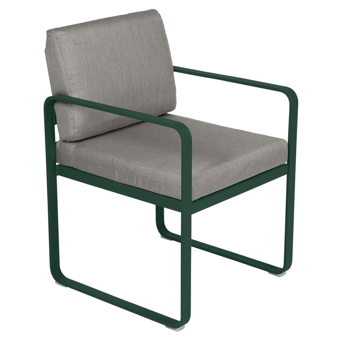 Fermob Bellevie dining armchair tuinstoel Cedar green - Grey taupe
