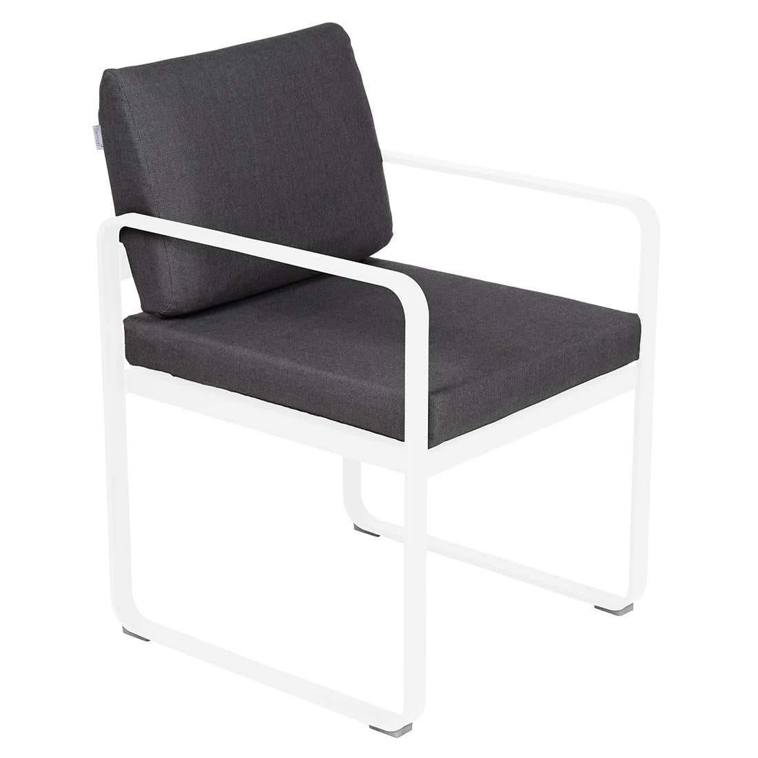 Fermob Bellevie dining armchair tuinstoel Cotton white - Graphite