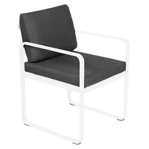 Fermob Bellevie dining armchair tuinstoel Cotton white - Graphite