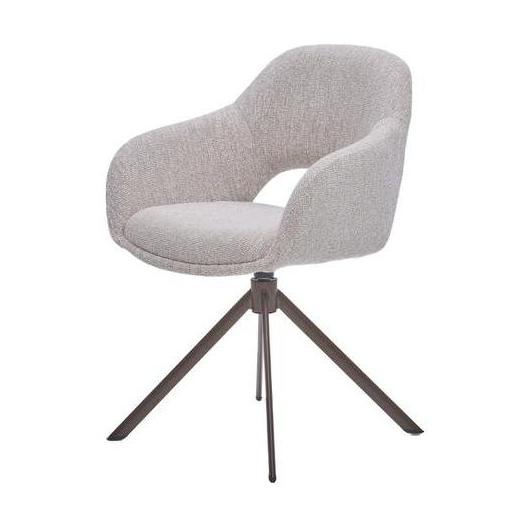 HelloChair HC32 Benito eetkamerstoel Lodge Linen spinpoot anodic brown