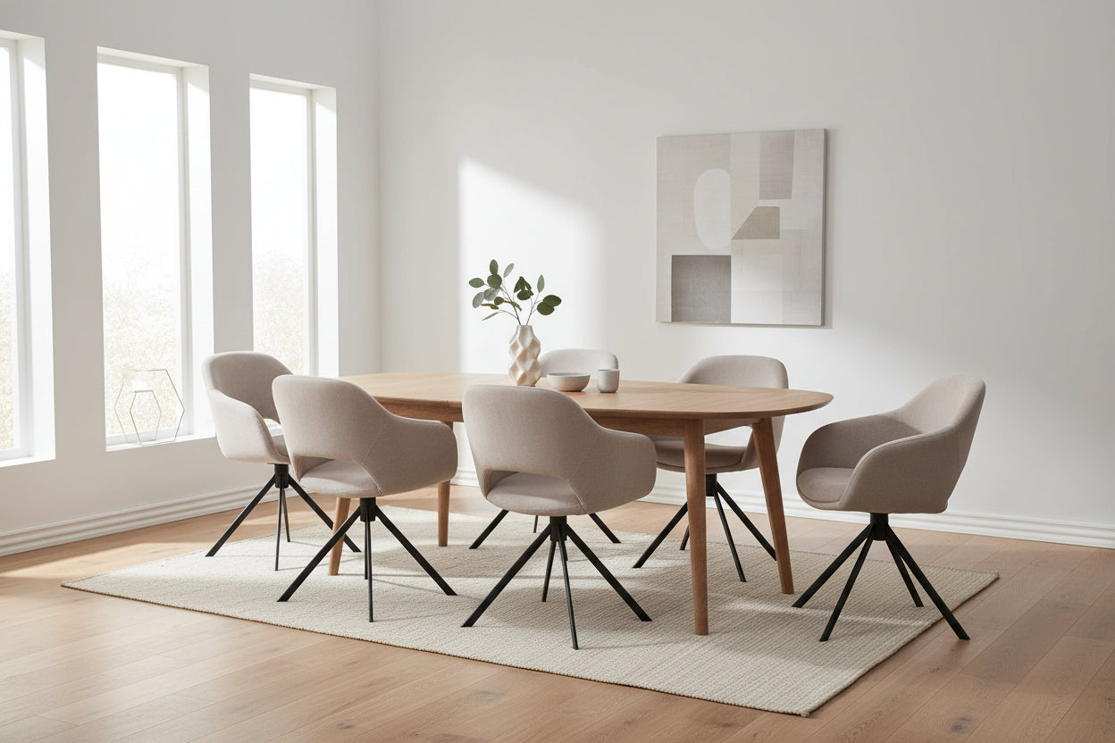 HelloChair HC32 Benito eetkamerstoel Guard Beige spinpoot zwart