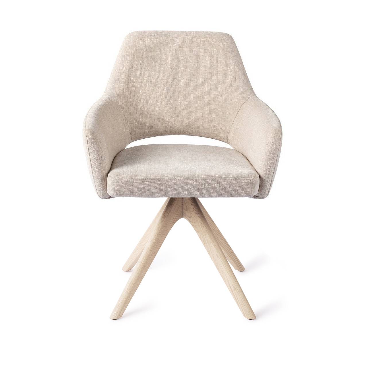 Jesper Home x HelloChair Yanai eetkamerstoel Beige Bliss revolve oak bleach